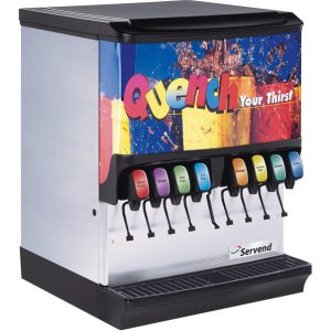 Servend 2706144 SV-250 8 Valve Sanitary Lever Countertop Ice/Beverage Dispenser with 250 lb. Ice Storage