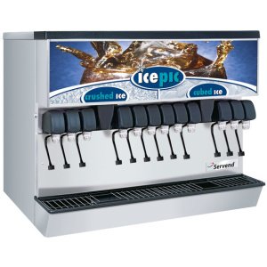 Servend 2706215 MDH-302 12 Valve Sanitary Lever Countertop Ice/Beverage Dispenser with Icepic and 300 lb. Ice Storage
