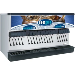 Servend 2705988 MDH-402 20 Valve Sanitary Lever Countertop Ice/Beverage Dispenser with Icepic and 400 lb. Ice Storage