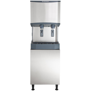 Scotsman HID525A-1 Meridian 21 1/4" Air Cooled Nugget Ice Machine with 25 lb. Bin, Water Dispenser, and Equipment Stand - 115V, 500 lb.