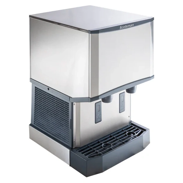 Scotsman hid525a-1 meridian countertop air cooled ice machine and water dispenser - 25 lb. bin storage