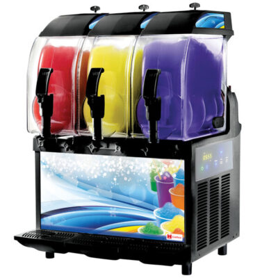 Crathco I-PRO 3E LIGHT PANEL (1206-007) Triple 2.9 Gallon Granita / Slushy / Frozen Beverage Machine with Electronic Control and Light Panel – 115V