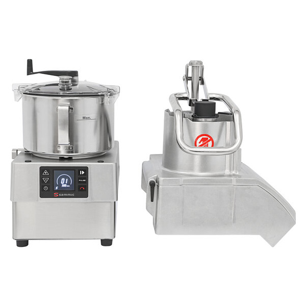 Sammic ck-45v variable-speed combination food processor with 5.5 qt. stainless steel bowl, full moon pusher continuous feed - 3 hp