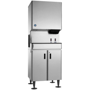 Hoshizaki DCM-500BAH-OS Opti-Serve Hands-Free Cubelet Ice Maker and Water Dispenser with Floor Stand - 618 lb. Per Day, 40 lb. Storage