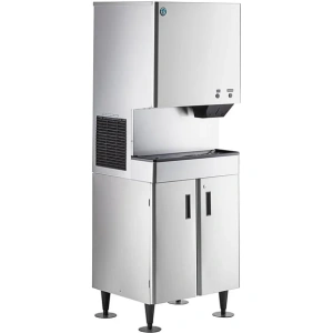Hoshizaki DCM-500BAH Cubelet Ice Maker and Water Dispenser with Floor Stand - 618 lb. Per Day, 40 lb. Storage