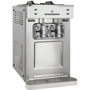 Spaceman 6695-C 2 Bowl Countertop Slushy / Granita Stainless Steel Frozen Drink Machine - 208-230V