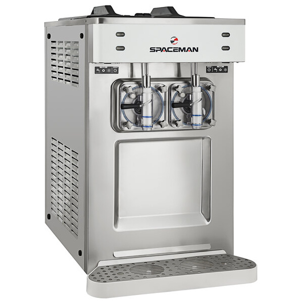 Spaceman 6695-c 2 bowl countertop slushy / granita stainless steel frozen drink machine - 208-230v