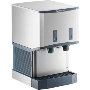 Scotsman HID525AB-1 Meridian Countertop Air Cooled Ice Machine and Water Dispenser with Push Button Dispensing - 25 lb. Bin Storage