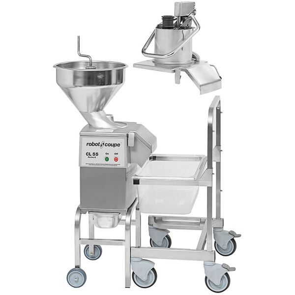 Robot coupe cl55 workstation continuous feed food processor with full moon pusher feed, bulk feed & 16 discs - 2 1/2 hp