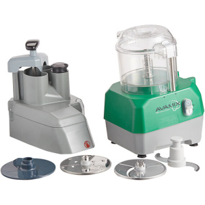 AvaMix Revolution CFBB342DC Combination Food Processor with 3 Qt. Clear Plastic Bowl, Continuous Feed, and 2 Discs - 1 hp
