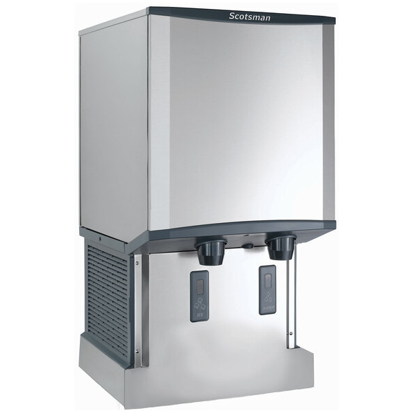 Scotsman hid540aw-1 meridian wall mount air cooled ice machine and water dispenser - 40 lb. bin storage