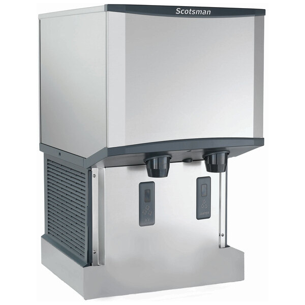 Scotsman hid525aw-1 meridian wall mount air cooled ice machine and water dispenser - 25 lb. bin storage