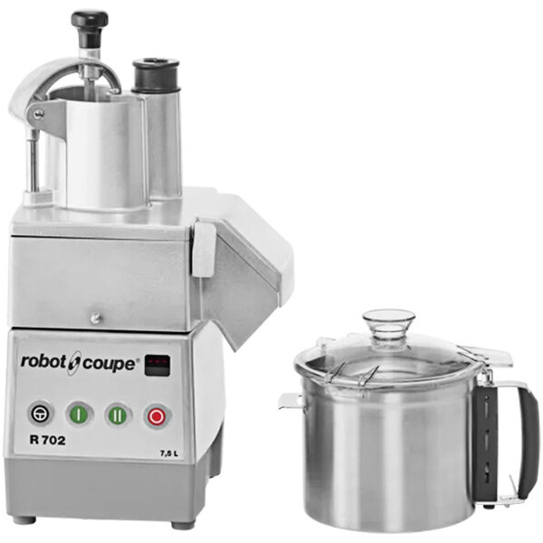 Robot coupe r702 8 qt. / 7.5 liter combination food processor with vegetable prep set - 208-240v, 3 phase, 2 2/5 hp