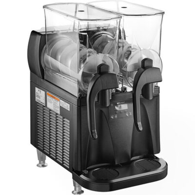 Bunn 58000.0012 Ultra NX Black Double 3 Gallon Slushy Machine with Flat Lids – 120V