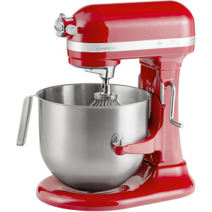 KitchenAid KSM8990ER Red 8 Qt. Bowl Lift Countertop Mixer with Standard Accessories - 120V, 1 3/10 hp