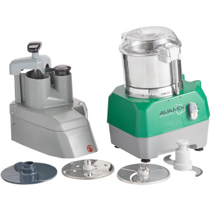 AvaMix Revolution CFBB342D Combination Food Processor with 3 Qt. Stainless Steel Bowl, Continuous Feed, and 2 Discs - 1 hp