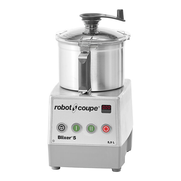 Robot coupe blixer5 2-speed 6 qt. / 5.9 liter stainless steel batch bowl food processor - 240v, 3 phase, 3 hp