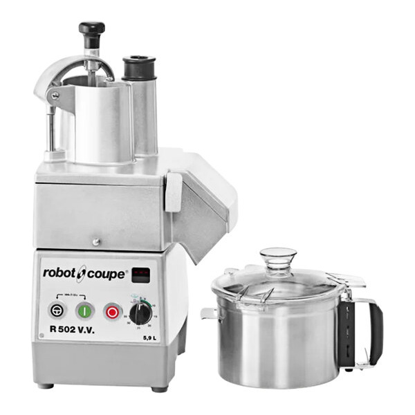 Robot coupe r502vv variable speed combination food processor with 6 qt. / 5.9 liter cutter bowl and vegetable prep - 120v, 1 phase, 2 hp