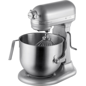 KitchenAid KSM8990CU Contour Silver 8 Qt. Bowl Lift Countertop Mixer with Standard Accessories - 120V, 1 3/10 hp