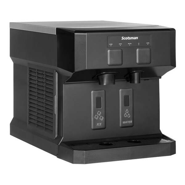 Scotsman hid207ax-1 meridian air cooled compact nugget ice machine with 7 lb. bin, touch- ice and water dispensing - 115v, 196 lb.