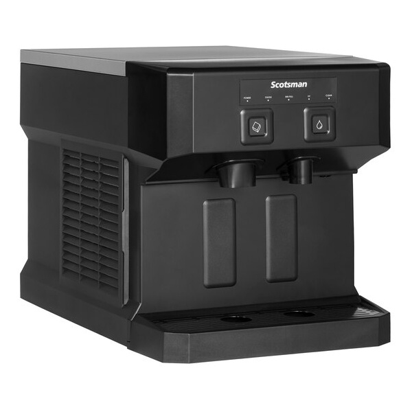 Scotsman hid207abx-1 meridian air cooled compact nugget ice machine with 7 lb. bin, push button ice and water dispensing - 115v, 196 lb.
