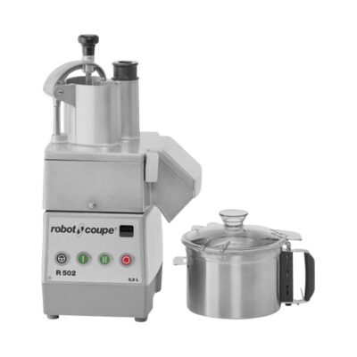 Robot Coupe R502 2-Speed Combination Food Processor with 6 Qt. / 5.9 Liter Stainless Steel Bowl, Continuous Feed & 2 Discs – 240V, 3 Phase, 1 1/5 hp
