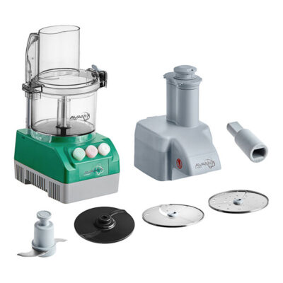 AvaMix Cadet CACFB25CL2D Combination Food Processor with 2.5 Qt Clear Plastic Bowl, Chute Lid, Continuous Feed, and 2 Discs – 3/4 hp