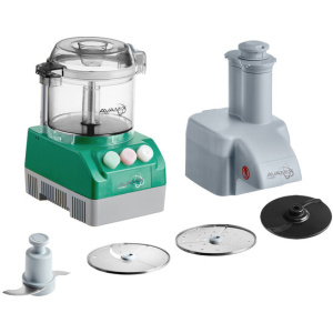 AvaMix Cadet CACFB25FL2D Combination Food Processor with 2.5 Qt Clear Plastic Bowl, Flat Lid, Continuous Feed, and 2 Discs - 3/4 hp