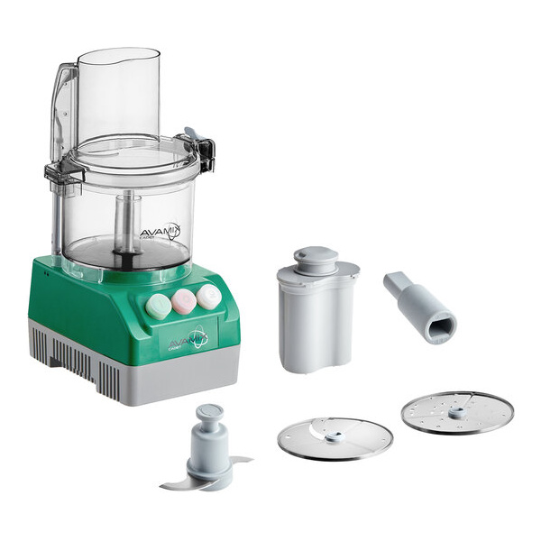 Avamix cadet cabfp25cl 2.5 qt. clear batch bowl food processor with chute lid and 2 discs - 3/4 hp