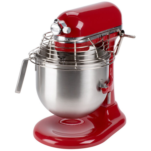 KitchenAid KSMC895ER Red 8 Qt. Bowl Lift Countertop Mixer with Guard & Standard Accessories - 120V, 1 3/10 hp