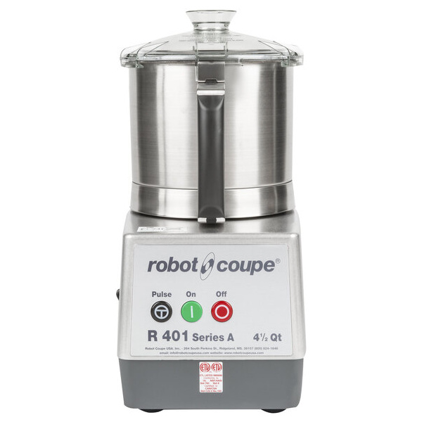 Robot coupe r401b 4.7 qt. / 4.5 liter stainless steel batch bowl food processor - 1 1/2 hp
