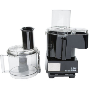 Waring WFP14SC Combination Food Processor with 3.5 Qt. Clear Bowl, Continuous Feed Attachment, and 4 Discs - 1 hp