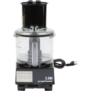Waring WFP11S 2.5 Qt. Clear Batch Bowl Food Processor with Vegetable Prep Lid Chute and 4 Discs - 3/4 hp