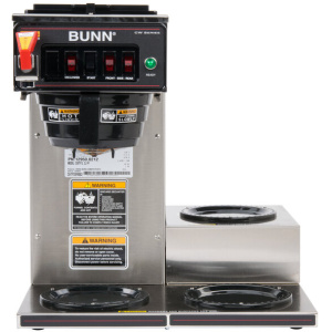 Bunn 12950.0212 CWTF15-3 12 Cup Automatic Coffee Brewer with 3 Lower Warmers and Hot Water Faucet