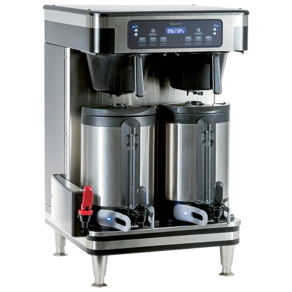 Bunn 51200.0101 ICB Infusion Series Black and Stainless Steel Twin Automatic Coffee Brewer - 120/240V, 6000W