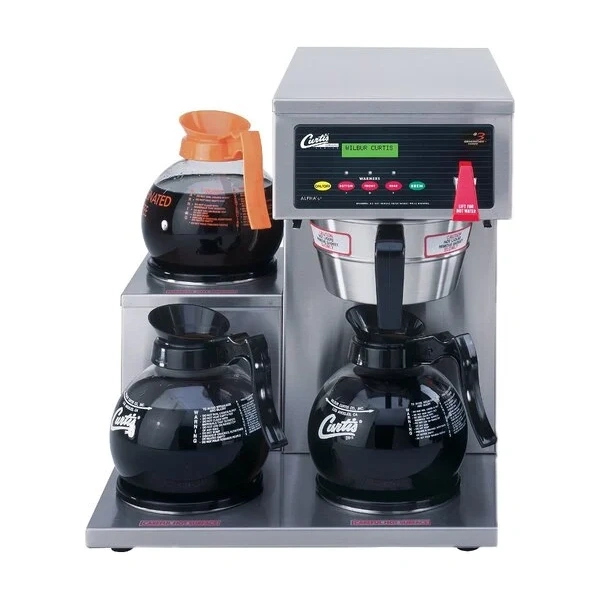 Curtis alp3gtl63a000 12 cup coffee brewer with 3 lower warmers on left