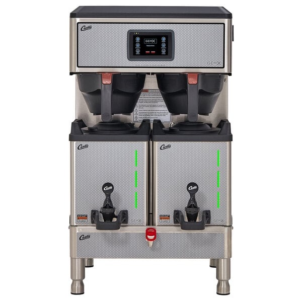 Curtis g4gemxtift10a1000 g4 gemini intellifresh twin 1.5 gallon coffee brewer with 2 freshtrac servers
