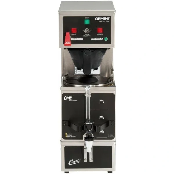 Curtis gem-120a-63 gemini stainless steel analog satellite coffee brewer