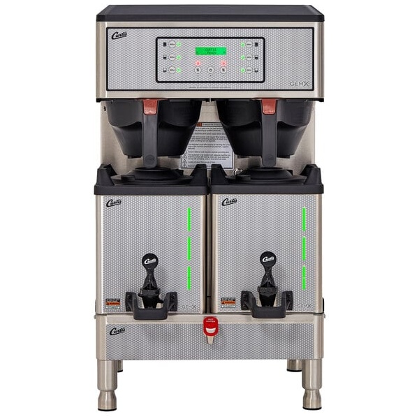 Curtis gemxtift10a1000 g3 gemini intellifresh twin 1.5 gallon satellite coffee brewer with freshtrac servers