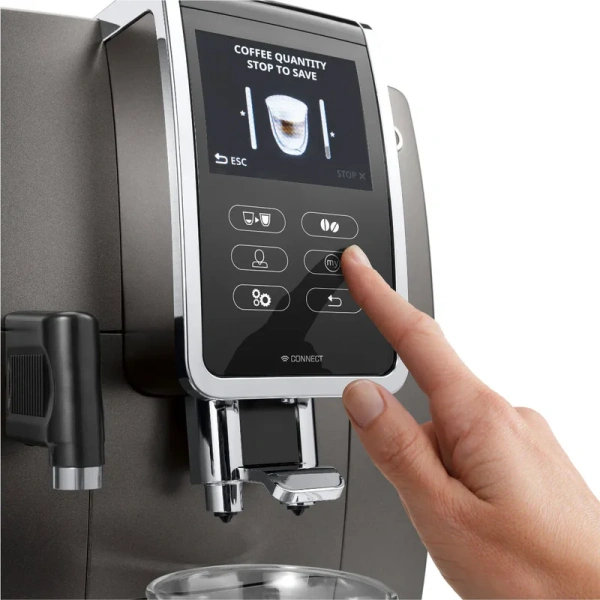 Delonghi dinamica plus lattecrema, super automatic espresso & cappuccino machine ecam37095ti (titanium) - Image 3