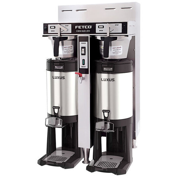 Fetco cbs-52h-20 stainless steel twin automatic coffee brewer