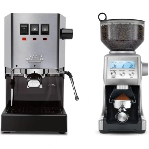 Gaggia Classic E24 Stainless Steel & Breville The Smart Grinder Pro Coffee Grinder Stainless Steel Bundle