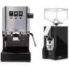 Gaggia Classic E24 Stainless Steel & Eureka Mignon Silenzio 55 Matte Black Grinder