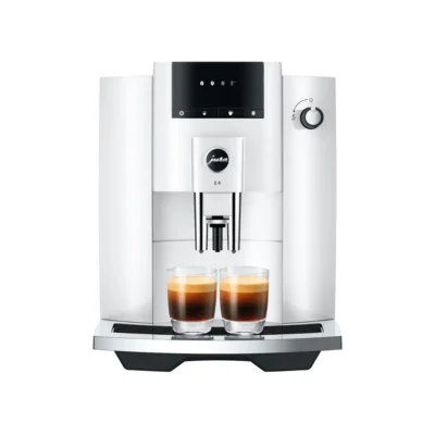 Jura E4 Super Automatic Coffee & Espresso Machine (Piano White)