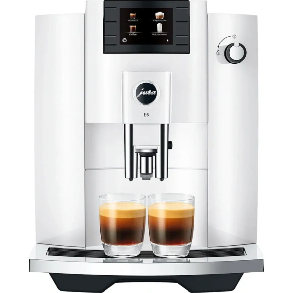 Jura e6 super automatic espresso machine piano white (model 15559)