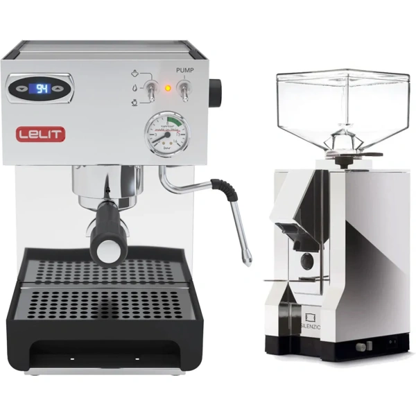 Lelit anna 2 pl41tem espresso machine with pid and eureka mignon silenzio 55mm (chrome)