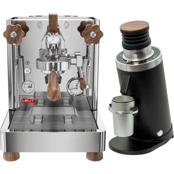 Lelit bianca 3 pl162t espresso machine and df64 gen2 with dlc burrs grinder (black)