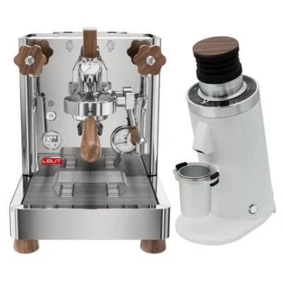 Lelit Bianca 3 PL162T Espresso Machine and DF64 Gen2 With DLC Burrs Grinder (White)