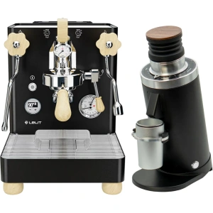 Lelit Bianca 3 PL162TCB Espresso Machine Black and DF64 Gen2 With DLC Burrs Grinder Black