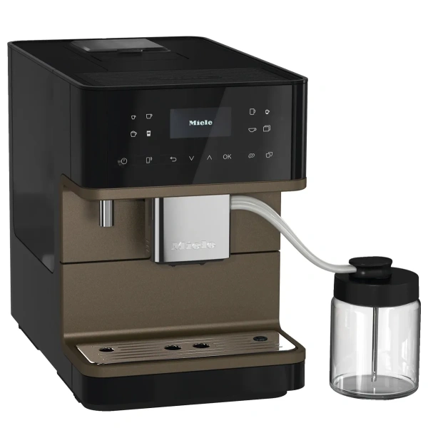 Miele cm6360 super automatic countertop coffee & espresso machine (obsidian black & bronze)